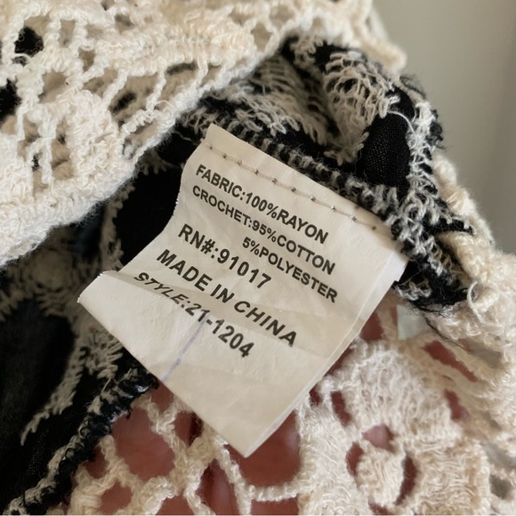 Solitaire | Size L Crochet Top Bohemian Western Festival Short Sleeve Festival - Picture 8 of 12